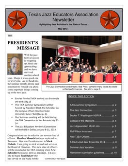 May 2013 Newsletter