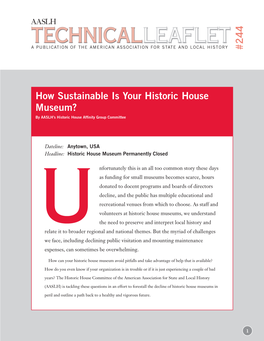 How Sustainable Is Your Historic House Museum? #244