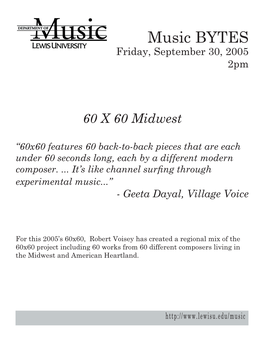 Music BYTES Friday, September 30, 2005 2Pm