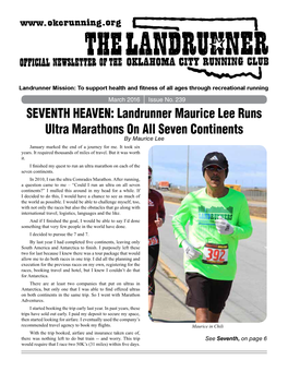 Landrunner Maurice Lee Runs Ultra Marathons on All Seven Continents by Maurice Lee January Marked the End of a Journey for Me