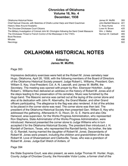 Oklahoma Historical Notes James W