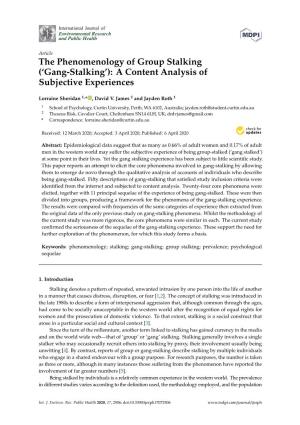 ('Gang-Stalking'): a Content Analysis of Subjective Experiences