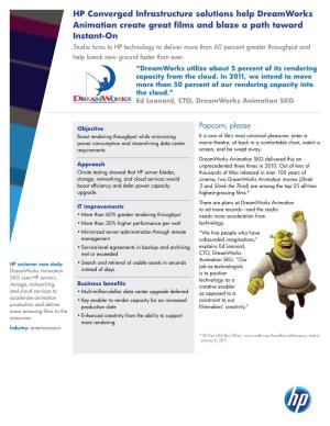 HP Converged Infrastructure Solutions Help Dreamworks Animation