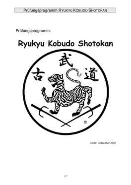 Prüfungsprogramm RYUKYU KOBUDO SHOTOKAN