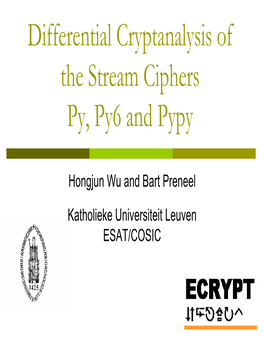 Cryptanalysis of Stream Cipher