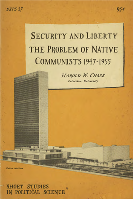 THE PI{OBLEM of NATIVE COMMUNISTS 1947-1955