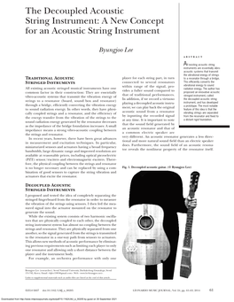 The Decoupled Acoustic String Instrument: a New Concept for an Acoustic String Instrument