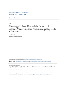 Phenology, Habitat Use, and the Impacts of Wetland Management on Autumn Migrating Rails in Missouri Auriel M.V