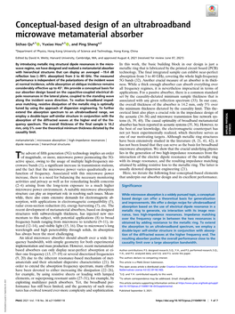 Conceptual-Based Design of an Ultrabroadband Microwave Metamaterial Absorber