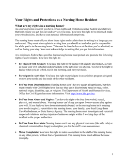Nursing Home Resident's Rights