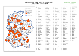 Rural Housing Needs Surveys – Status Map Last Updated January 2021