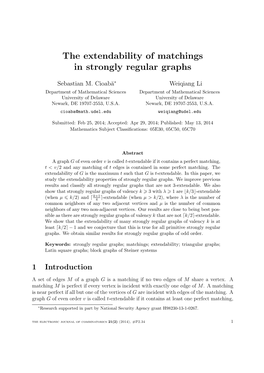 The Extendability of Matchings in Strongly Regular Graphs