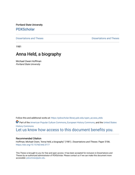 Anna Held, a Biography