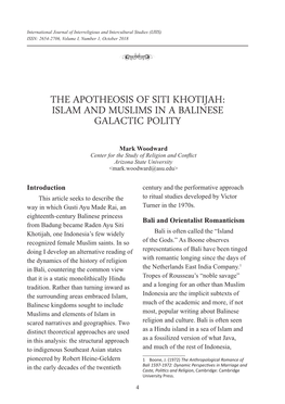 The Apotheosis of Siti Khotijah: Islam and Muslims in a Balinese Galactic Polity