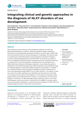 Integrating Clinical and Genetic Approaches in the Diagnosis of 46,XY Disorders of Sex Development