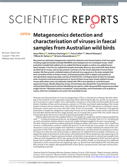 Metagenomics Detection and Characterisation of Viruses in Faecal