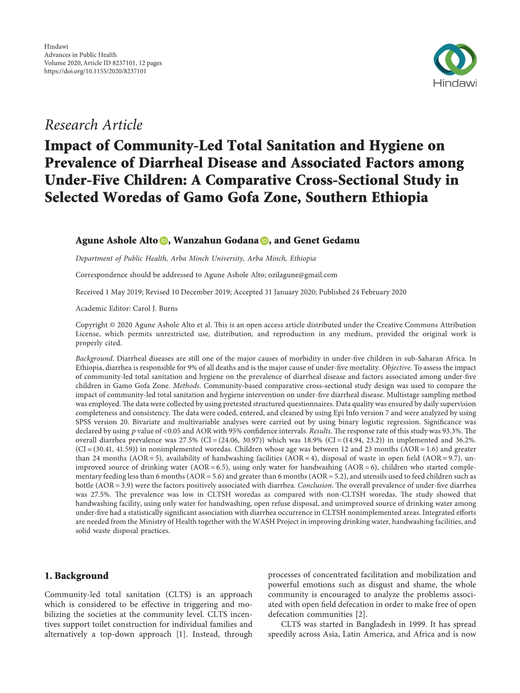 Research Article Impact of Community-Led Total Sanitation and Hygiene