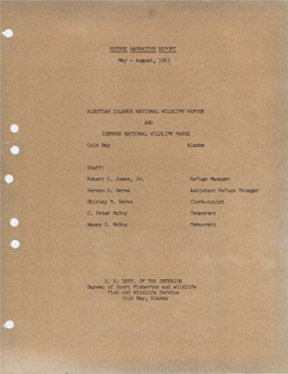 REFUGE NARRATIVE REPORT May - August, 1963