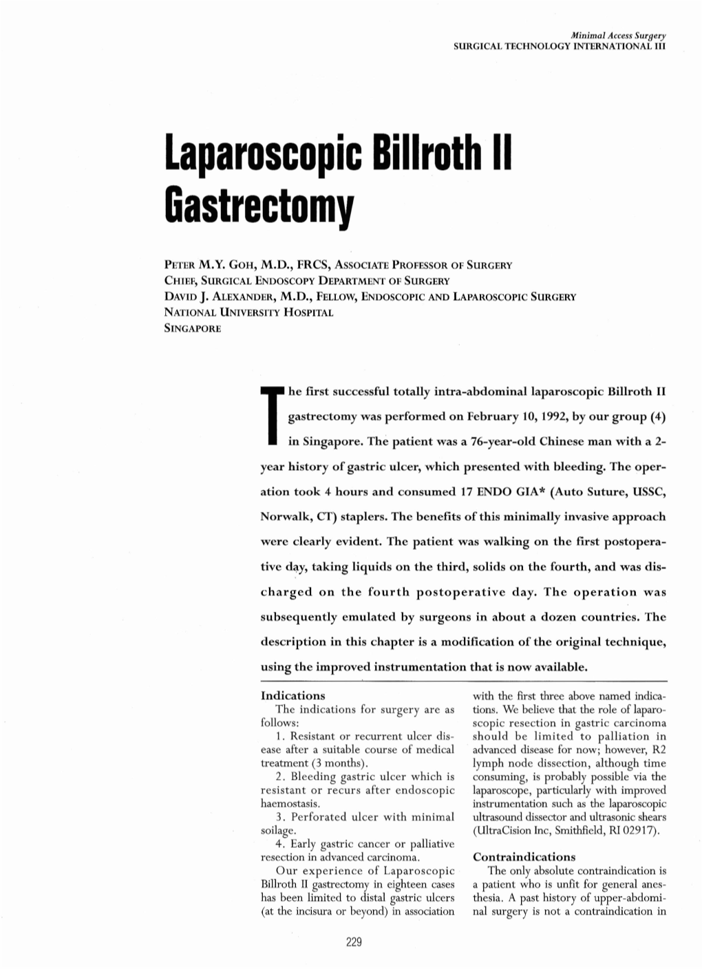Laparoscopic Billroth II Gastrectomy