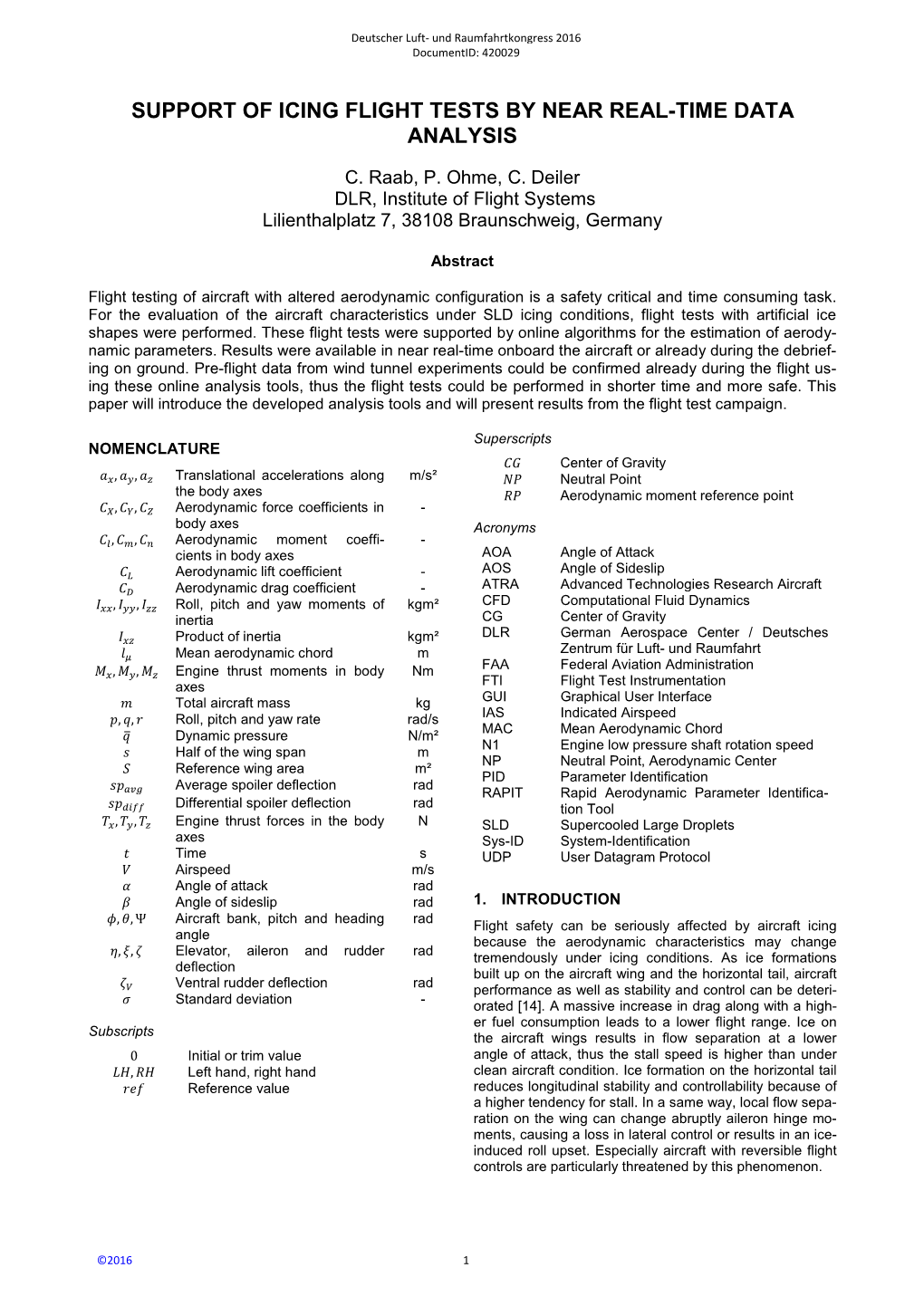 Support of Icing Flight Tests with Near Real-Time Data Analysis