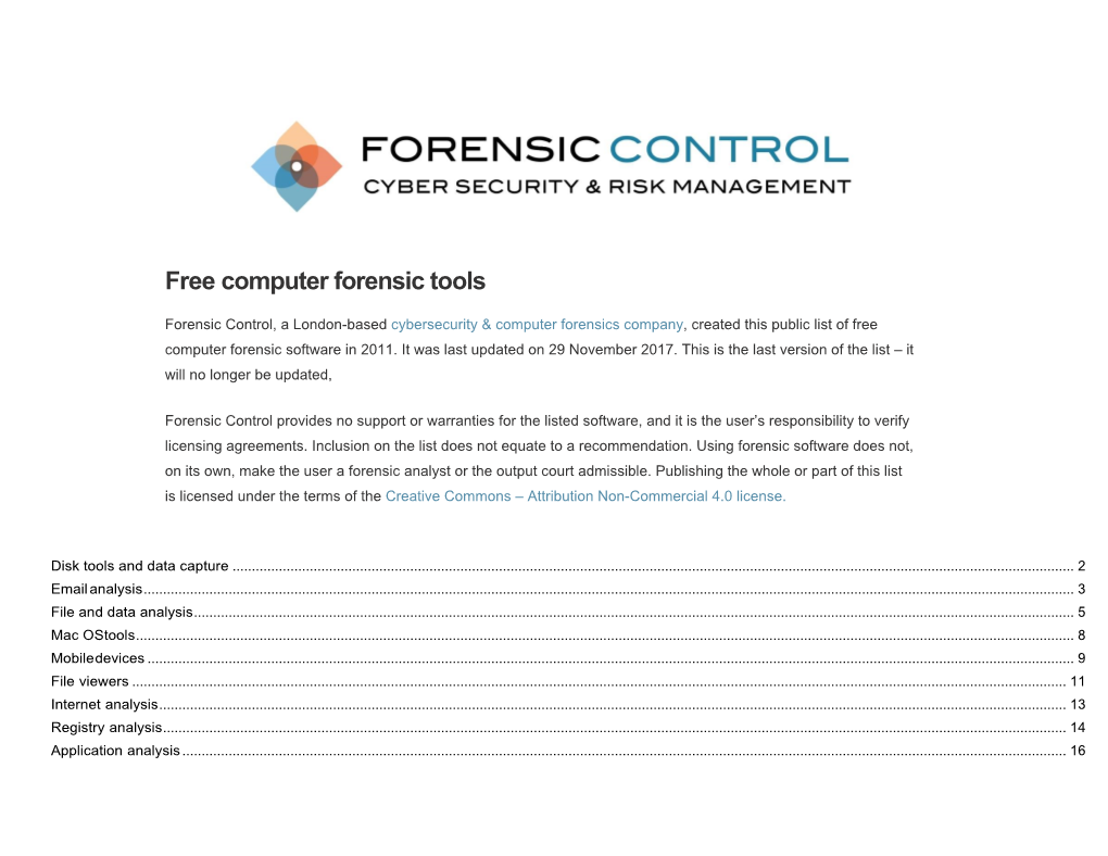 Free Computer Forensic Software in 2011