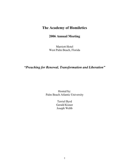 The Academy of Homiletics