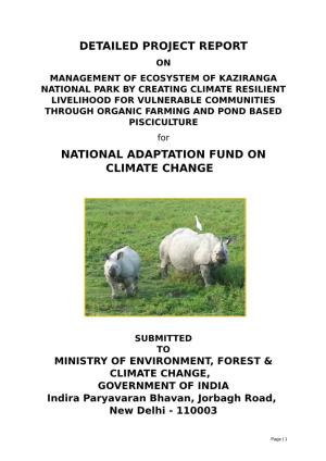 Detailed Project Report National Adaptation Fund