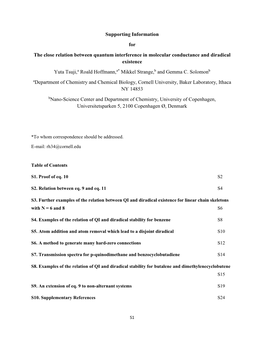 Supporting Information for the Close Relation Between Quantum