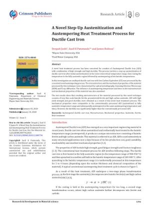 A Novel Step-Up Austenitization and Austempering Heat Treatment Process for Ductile Cast Iron