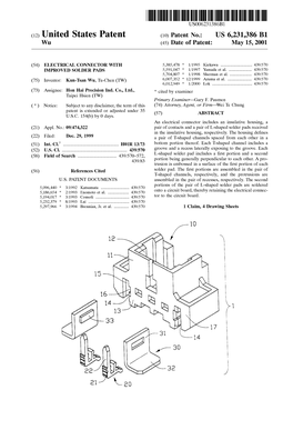 (12) United States Patent (10) Patent No.: US 6,231,386 B1 W (45) Date of Patent: May 15, 2001
