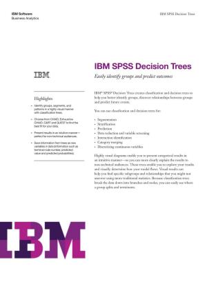 IBM SPSS Decision Trees Business Analytics