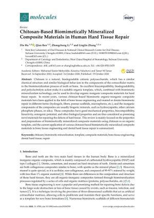 Chitosan-Based Biomimetically Mineralized Composite Materials in Human Hard Tissue Repair