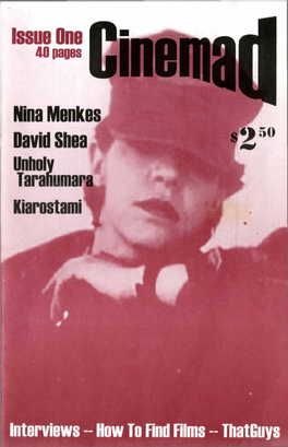Issue One Nina Menkes David Shea