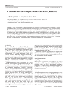 A Taxonomic Revision of the Genus Rothia (Crotalarieae, Fabaceae)