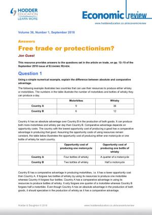 Answers: Free Trade Or Protectionism?