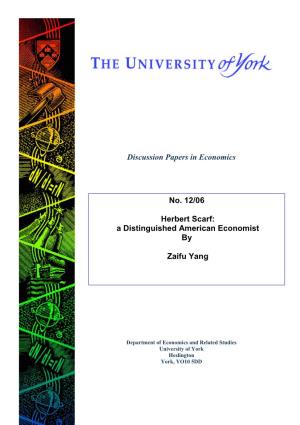 Discussion Papers in Economics No. 12/06 Herbert