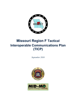 Missouri Region F Tactical Interoperable Communications Plan (TICP)