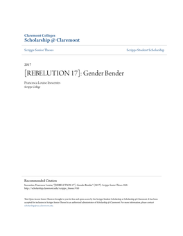 [REBELUTION 17]: Gender Bender Francesca Louise Inocentes Scripps College