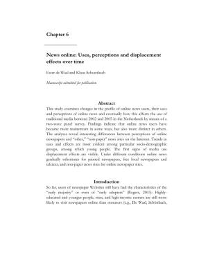 Chapter 6 News Online: Uses, Perceptions and Displacement