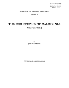 THE CIID BEETLES of CALIFORNIA (Coleoptera: Ciidae)