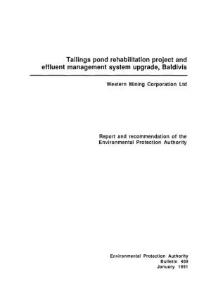 Tailings Pond Rehabilitation Project and Effluent Management System Upgrade, Baldivis