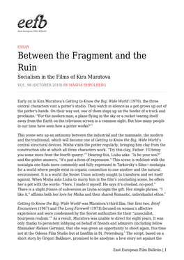 Socialism in the Films of Kira Muratova VOL