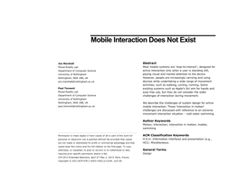 Mobile Interaction Does Not Exist