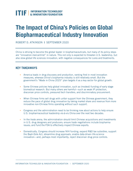 The Impact of China's Policies on Global Biopharmaceutical Industry