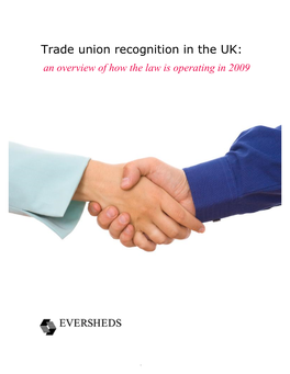 Trade Union Recognition in the UK: an Overview of How the Law Is Operating in 2009