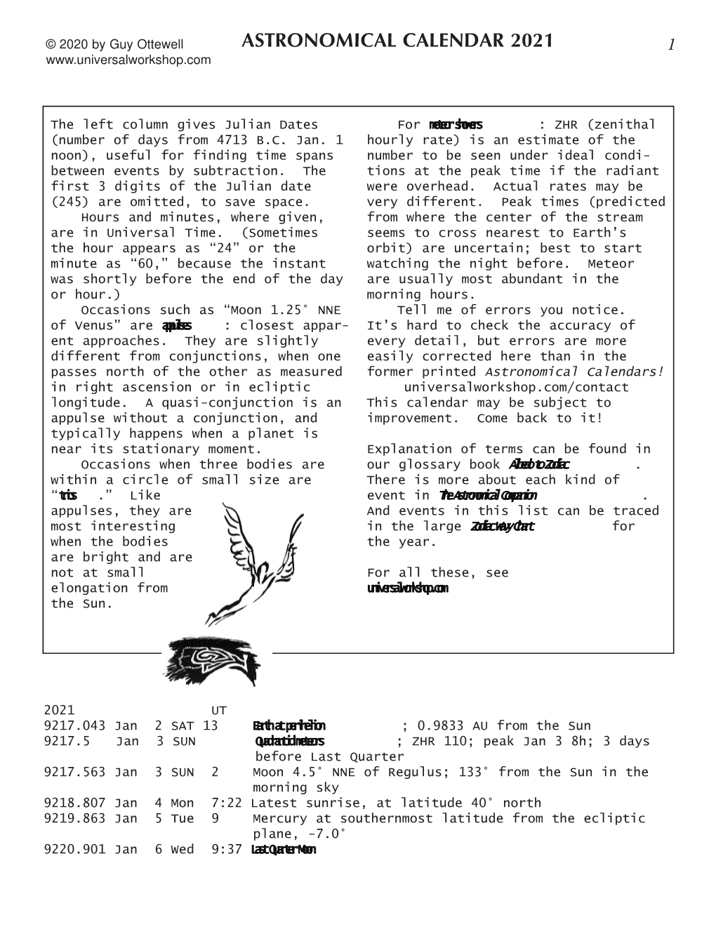 Astronomical Calendar 2021 1