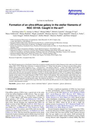 Formation of an Ultra-Diffuse Galaxy in the Stellar Filaments of NGC 3314A