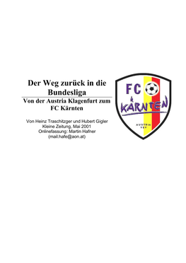 Austria Klagenfurt Zum FC Kärnten
