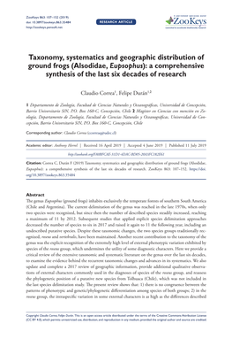 Taxonomy, Systematics and Geographic Distribution of Ground