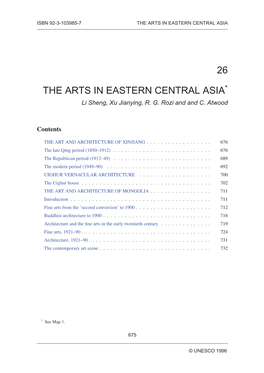 26 the Arts in Eastern Central Asia